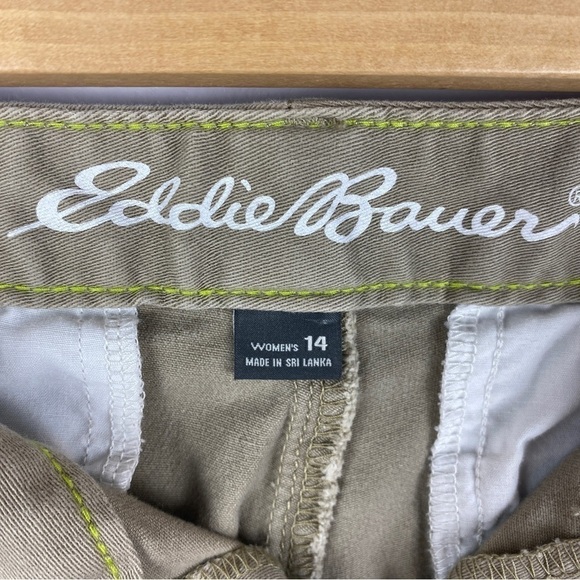 EDDIE Bauer Tan Boyfriend Fit Mid Rise Pants Size 14 - Picture 7 of 12